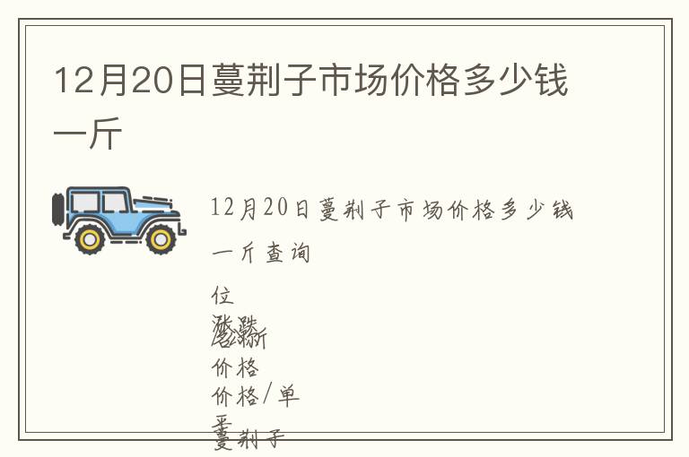 12月20日蔓荊子市場(chǎng)價(jià)格多少錢(qián)一斤