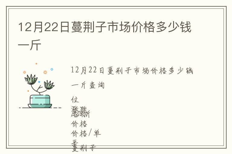 12月22日蔓荊子市場(chǎng)價(jià)格多少錢一斤