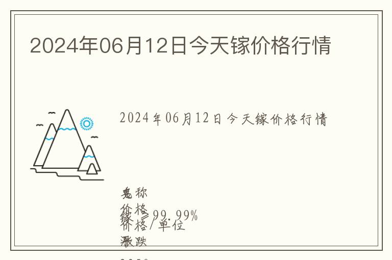 2024年06月12日今天鎵價(jià)格行情