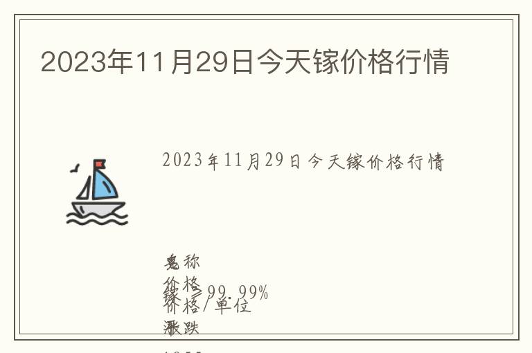 2023年11月29日今天鎵價格行情