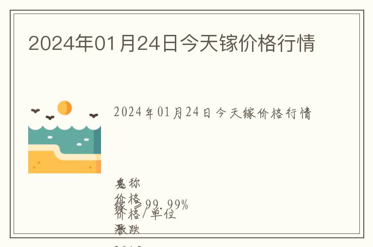 2024年01月24日今天鎵價格行情
