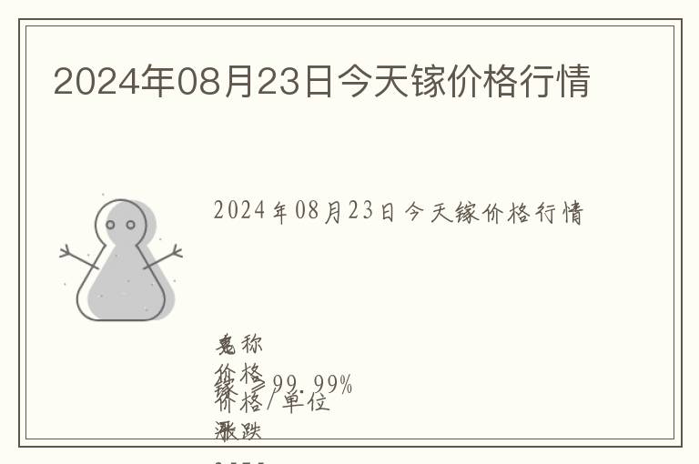 2024年08月23日今天鎵價(jià)格行情