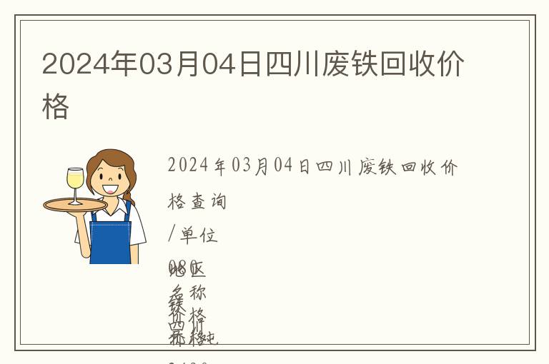2024年03月04日四川廢鐵回收價(jià)格
