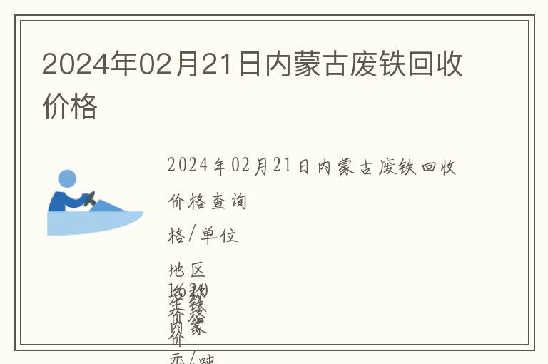 2024年02月21日內(nèi)蒙古廢鐵回收價(jià)格