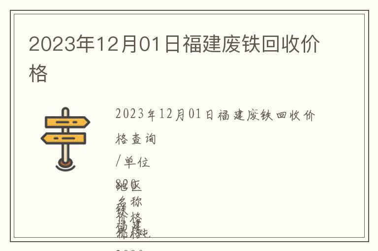 2023年12月01日福建廢鐵回收價格