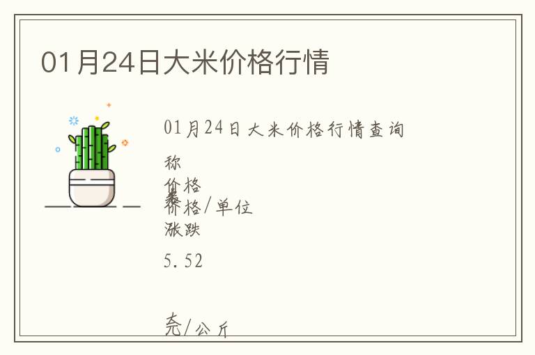 01月24日大米價(jià)格行情
