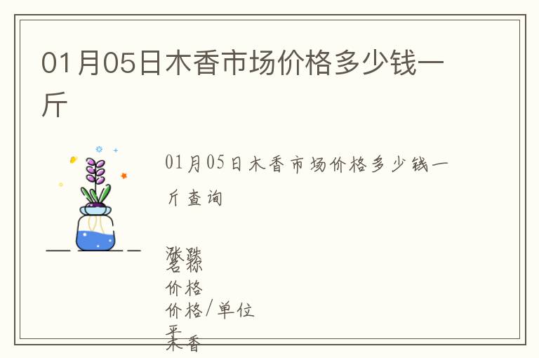 01月05日木香市場價格多少錢一斤