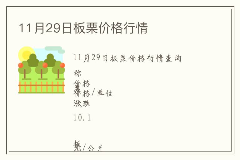 11月29日板栗價(jià)格行情