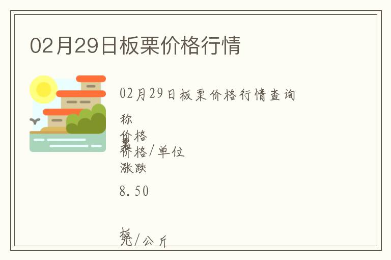 02月29日板栗價格行情