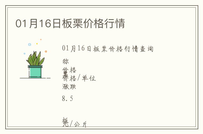 01月16日板栗價格行情