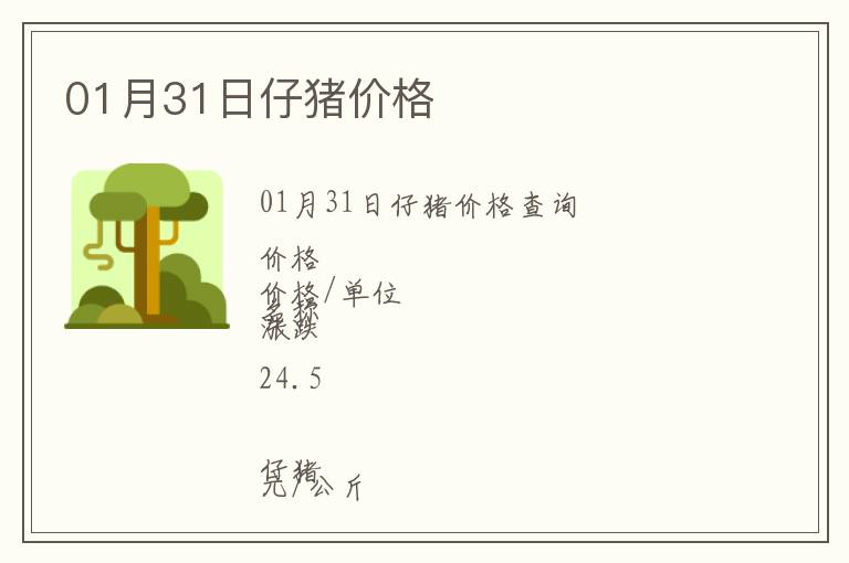 01月31日仔豬價(jià)格