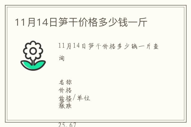 11月14日筍干價(jià)格多少錢一斤
