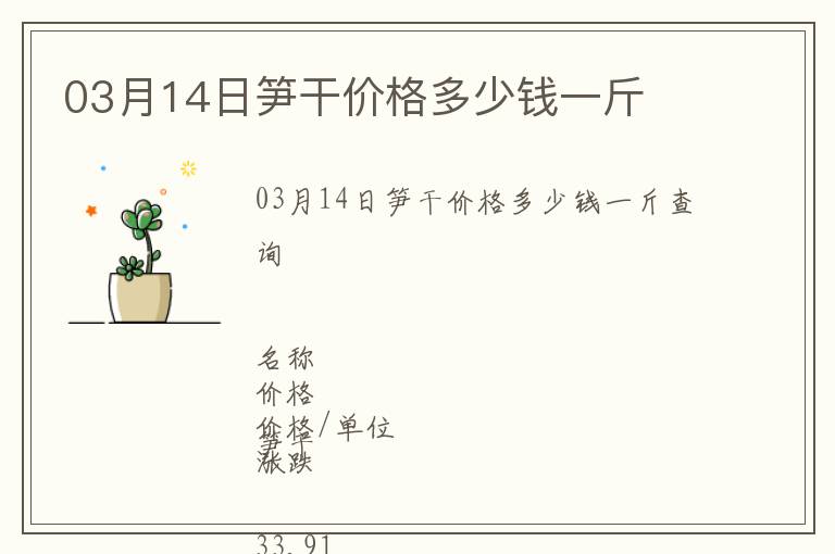 03月14日筍干價格多少錢一斤