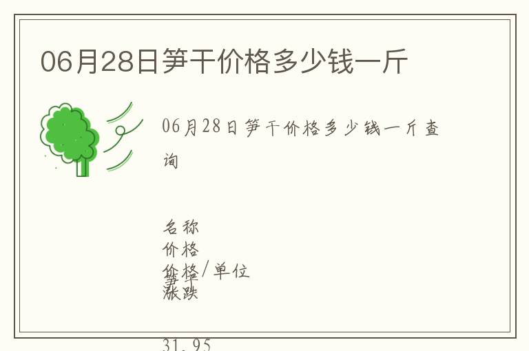 06月28日筍干價(jià)格多少錢一斤
