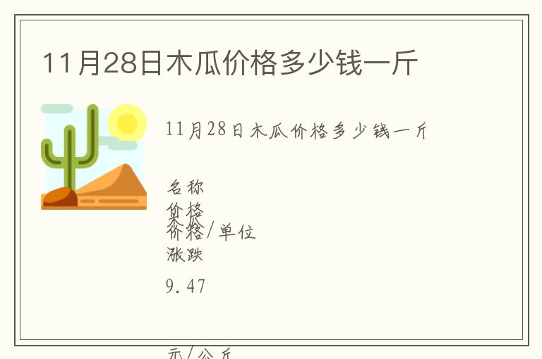 11月28日木瓜價(jià)格多少錢(qián)一斤