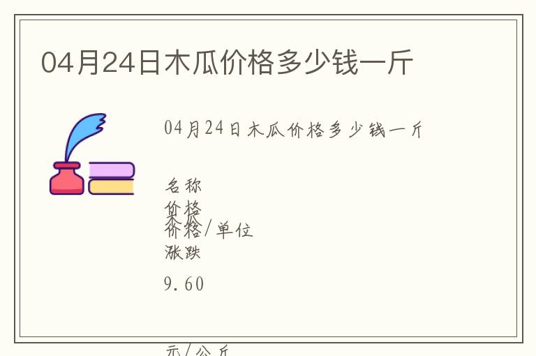 04月24日木瓜價(jià)格多少錢一斤