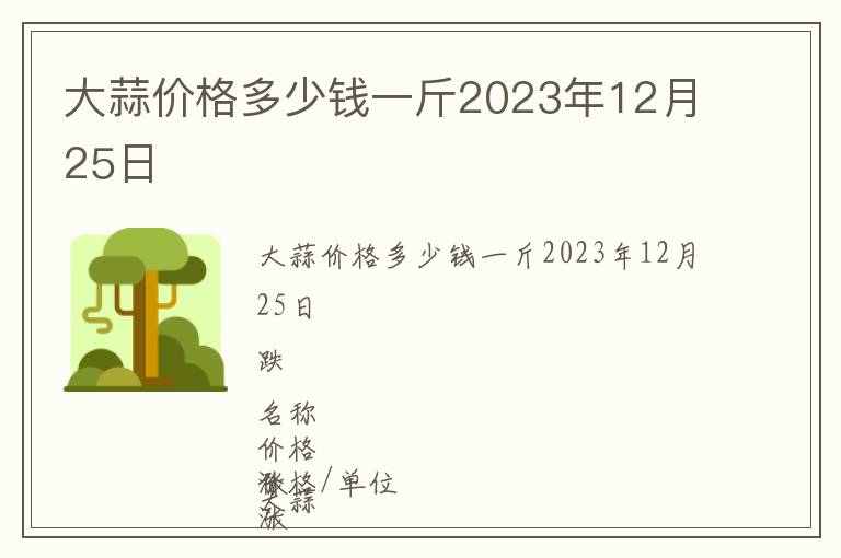 大蒜價格多少錢一斤2023年12月25日